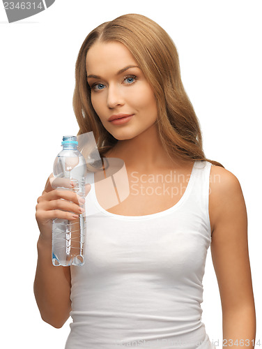 Image of young beautiful woman with  bottle of water