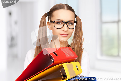 Image of woman with folders