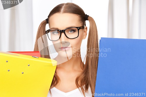 Image of woman with folders