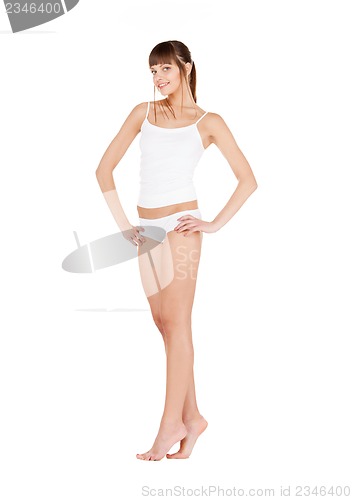 Image of beautiful woman in cotton underwear