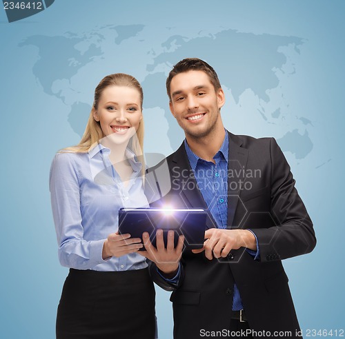 Image of man and woman with tablet pc