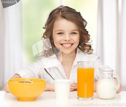 Image of girl with healthy breakfast