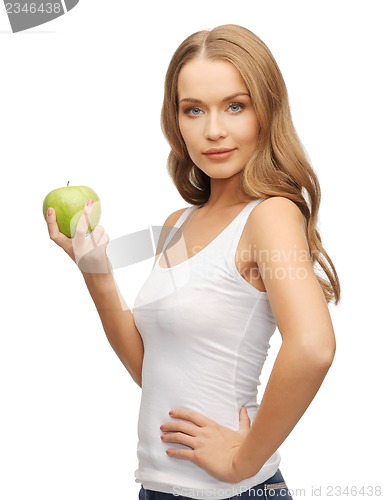 Image of woman with green apple
