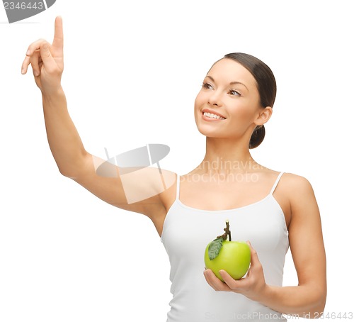 Image of woman with green apple