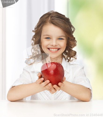 Image of girl with red apple