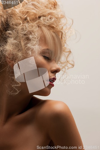 Image of beautiful woman with long hair