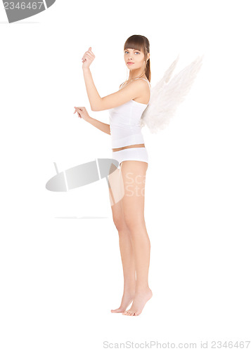 Image of white lingerie angel girl