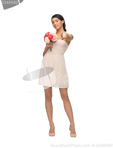 Image of woman with bouquet of flowers