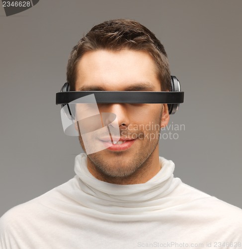 Image of man with futuristic glasses