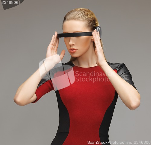 Image of woman with futuristic glasses