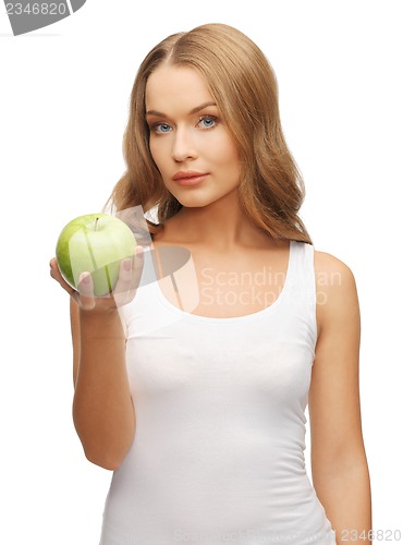 Image of woman with green apple