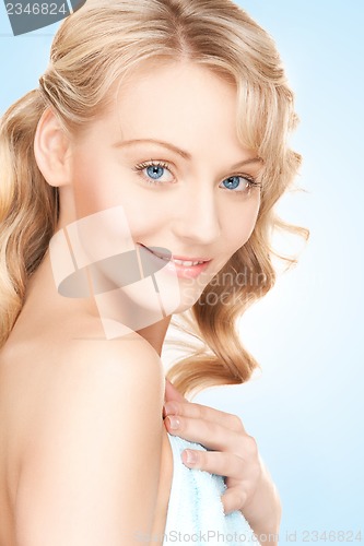 Image of face and hands of beautiful woman