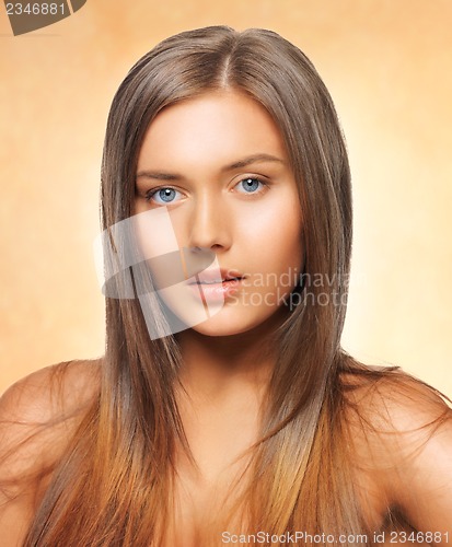 Image of beautiful woman with long hair