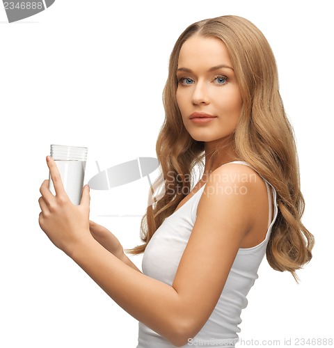 Image of woman with glass of water