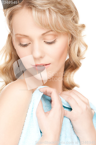 Image of beautiful woman in towel