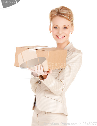Image of woman with cardboard box