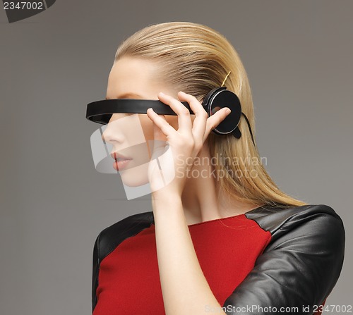 Image of woman with futuristic glasses