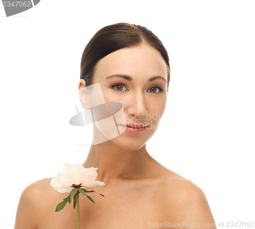 Image of picture of smiling woman with rose
