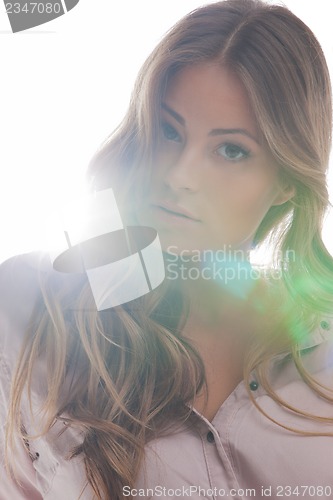 Image of beautiful woman in casual clothes