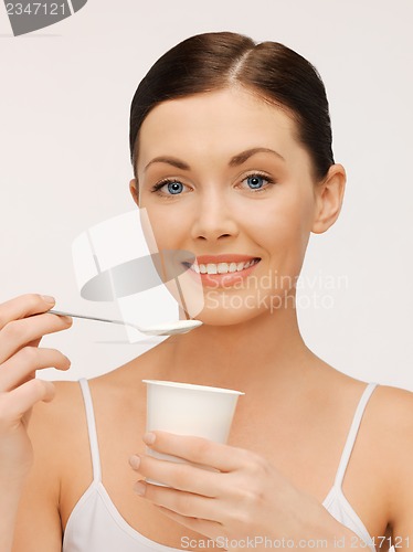 Image of woman with yogurt