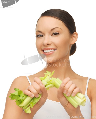 Image of woman with fresh celery