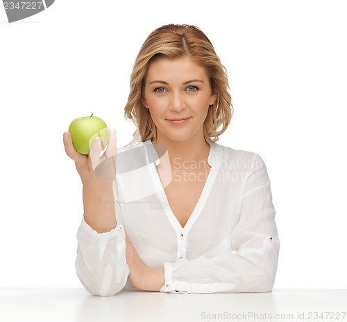 Image of woman with green apple