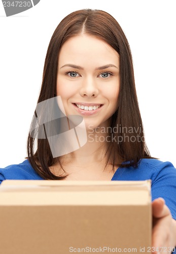 Image of woman with cardboard box
