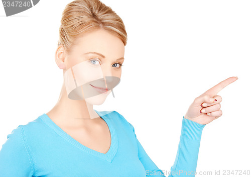 Image of businesswoman pointing her finger