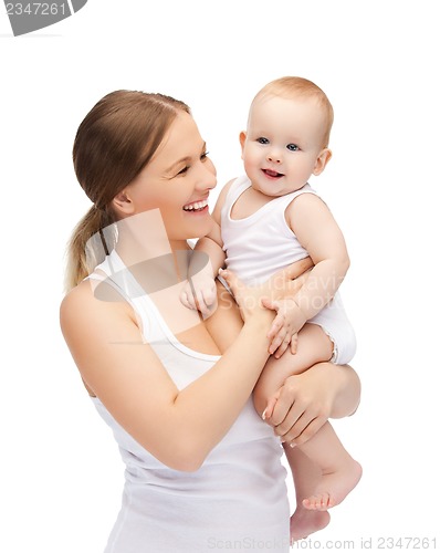 Image of happy mother with adorable baby