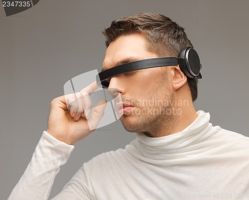 Image of man with futuristic glasses