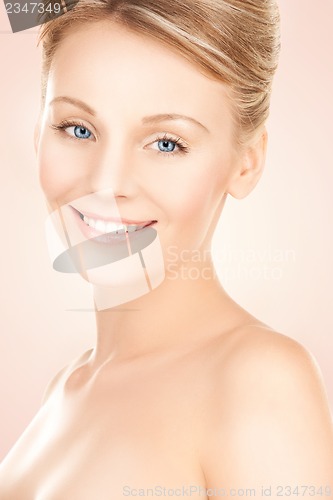 Image of beautiful woman with updo hair