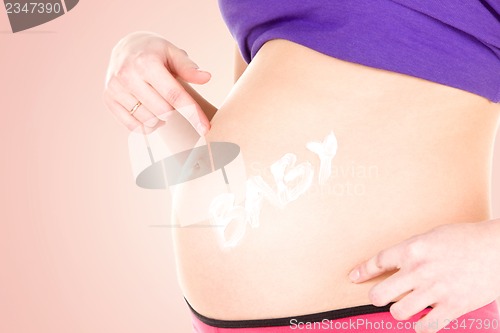 Image of pregnant woman belly