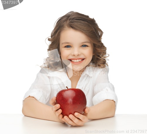 Image of girl with red apple