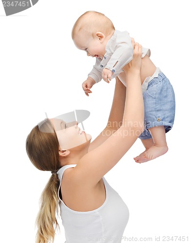 Image of happy mother with adorable baby