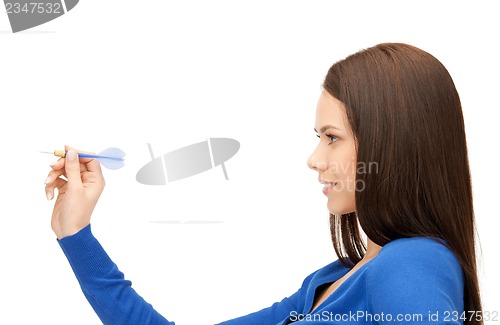 Image of businesswoman with dart