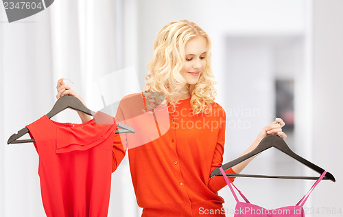 Image of lovely woman with clothes