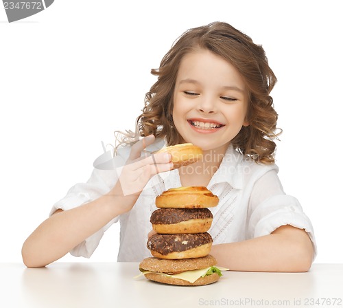 Image of girl with junk food