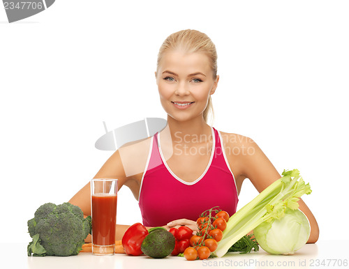 Image of woman with organic food