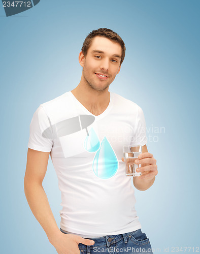 Image of man holding glass of water