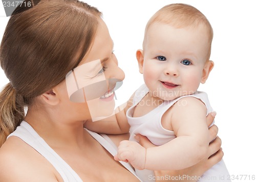 Image of happy mother with adorable baby