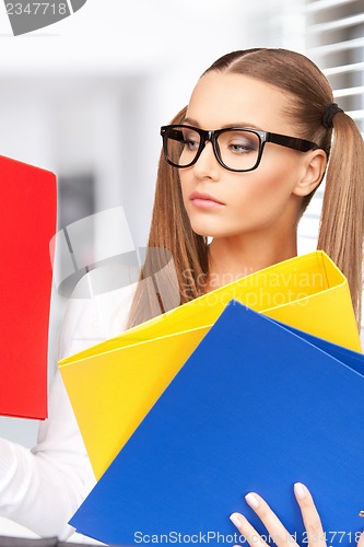 Image of woman with folders