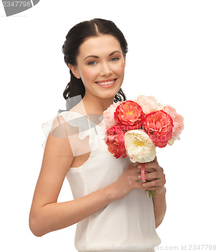 Image of woman with bouquet of flowers