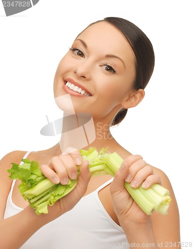 Image of woman with fresh celery