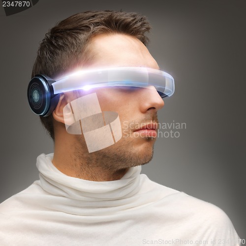 Image of man with futuristic glasses