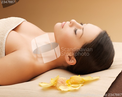 Image of beautiful woman in spa salon