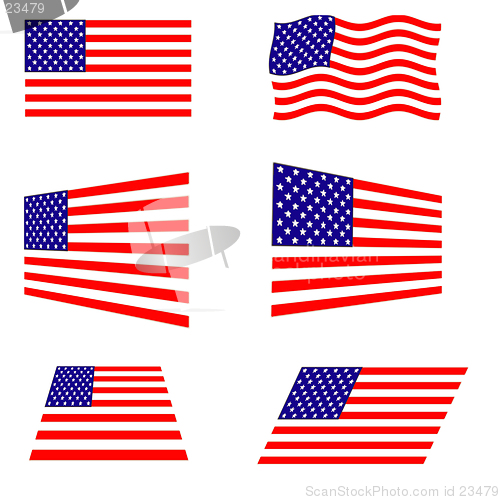 Image of Six American Flags