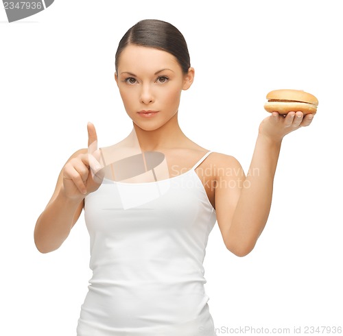 Image of woman with hamburger