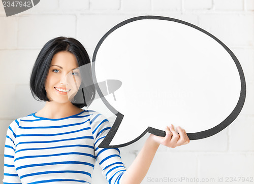 Image of smiling student with blank text bubble