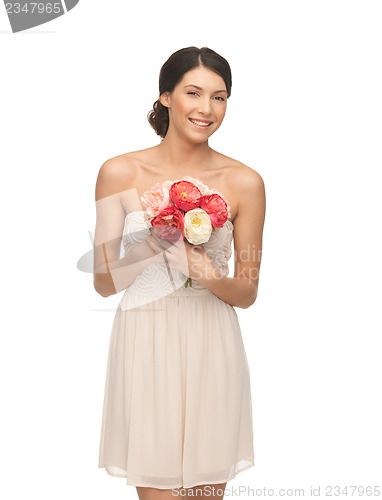 Image of woman with bouquet of flowers