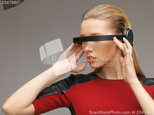 Image of woman with futuristic glasses